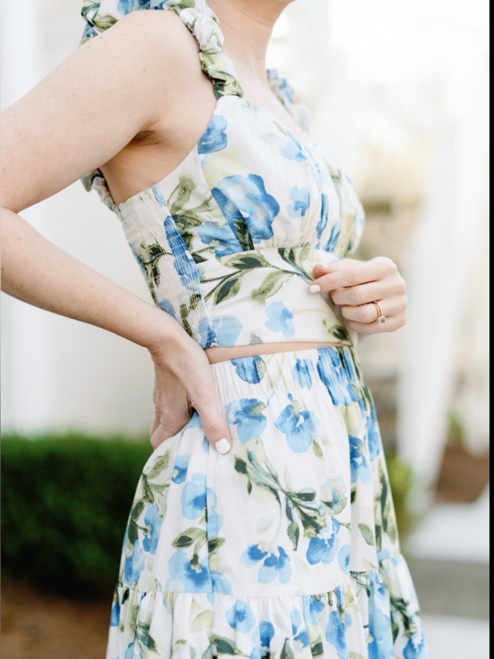 Abercrombie & Floral Two-Piece Crop Top (XL) & Skirt (XLP) Set